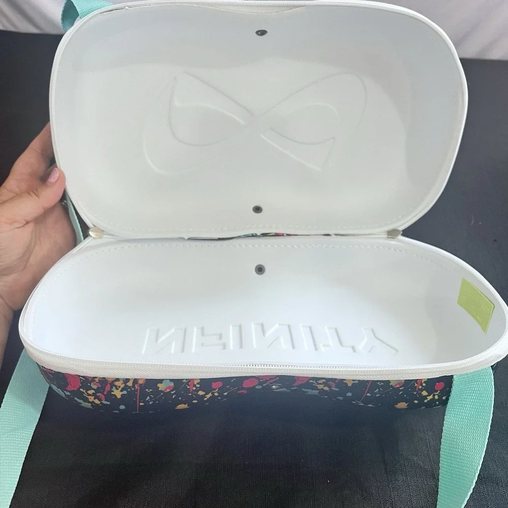 Nfinity Cheer Shoe Case Hard Shell Travel Bag Paint Splatter‎ Black Multicolor